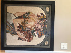 Mozaico Femme portant des fruits Mosaic Mural Art Review