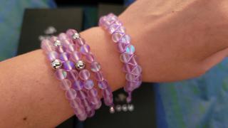 NOGU.ca Violet | Silver | Mermaid Glass Macrame Bead Bracelet Review