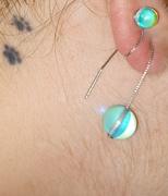 NOGU Aquamarine | .925 Sterling Silver | Mermaid Glass Chain Drop Threader Earrings Review