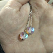 NOGU Rainbow Supernova | .925 Sterling Silver | Galaxy Glass Chain Drop Threader Earrings Review