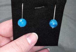 NOGU Blue Line Agate | .925 Sterling Silver | Gemstone Chain Drop Threader Earrings Review