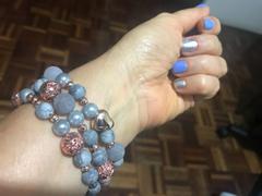 Bangili Trío de Pulseras de Ágatas Geodas de Druzy, Jaspe Picasso, Madreperla y Piedra Lava con Hematitas Rose Gold y Abalorio de Corazón Review