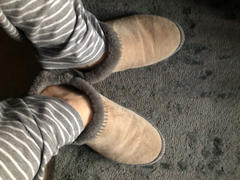 laidback london Fuyu Crochet Sheepskin Slipper Boots Dusty Pink Review