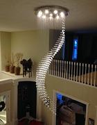 Moooni LIGHTING Moon Shaped Curved Staircase Crystal Chandelier Review