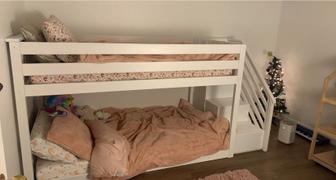 Max & Lily Kid's Twin Over Twin-Size Low Bunk Bed with Staircase Review