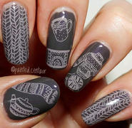 Maniology Sweater Weather Collection: Woolly (B258) - Muted Purple Gray Stamping Polish Review