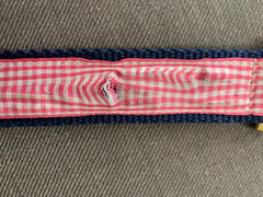 Country Club Prep Dog Collar in Pink Gingham Ribbon on Navy Canvas by Country Club Prep Review