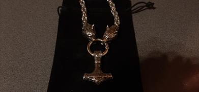 Ancient Treasures Stainless Steel Wolf Head Chain with Mjolnir Review