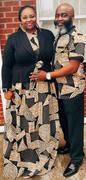 D'IYANU Olu Short Sleeve Mandarin Button-Up African Print Shirt (Black Brown Geometric) Review