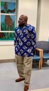 D'IYANU Jafari Men's African Print Long Sleeve Traditional Shirt (Blue Tan Diamonds) Review
