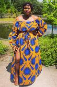 D'IYANU Durah African Print Crop Top (Gold Royal Blue Flowers) Review