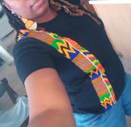 D'IYANU Kasi Women's African Print Short Sleeve T-Shirt  ( Black/Green Yellow Kente) Review