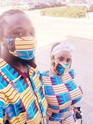 D'IYANU Dabo African Print 2 Layer Reusable Face Mask (Tan Blue Kente)-Clearance Review