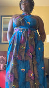 D'IYANU Ronke African Print Halter Maxi Dress (Blue Pink Peacock) Review