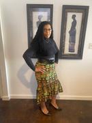 D'IYANU Mikali African Print Stretch Woven Tiered Pencil Skirt (Black Green Kente) Review