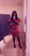 D'IYANU Lupita African Print Stretch Woven Ruffle Dress (Pink Blue Kente)- Clearance Review