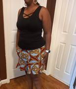 D'IYANU Mandisa African Print Stretch Peplum Mini Skirt (Red Yellow Vines) Review
