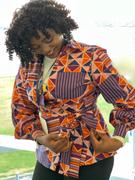 D'IYANU Zafia Women's African Print Wrap Top (Orange Purple Kente) - Clearance Review