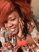 D'IYANU Lamia African Print Bell Sleeve Wrap Dress (Orange Brick Iris) Review