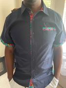 D'IYANU Salim Men's African Print Color-Blocked Shirt (Navy/Rainbow Tribal) Review