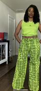 D'IYANU Zene Women's African Print Wide Leg Pants (Lime Adire) - Clearance Review