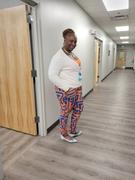 D'IYANU Talia Women's African Print Stretch Pants (Orange Blue Geometric) Review