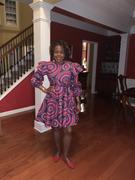 D'IYANU Anola Women's African Print Dress (Red Indigo Circles) Review
