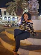 D'IYANU Hiba Women's African Print Off-Shoulder Sweater (Tan Black Tribal) Review