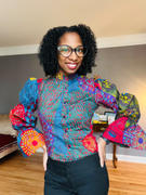 D'IYANU Amari Women's African Print Button-Up Top (New Harvest Multipattern) Review