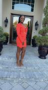 Miss Circle Keep One Up One Sleeved Orange Crepe Tuxedo Blazer Dress Review