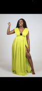 Miss Circle Paradise High Slit Yellow Chiffon Maxi Dress Review