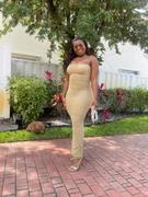 Miss Circle The Glint Gold Ruched Chiffon Long Maxi Dress Review