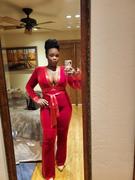 Miss Circle Glorious Red Long Sleeve Velvet Jumpsuit Review