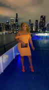 Miss Circle Weslee Orange Off Shoulder Mesh Corset Dress Review