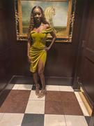 Miss Circle Omaria Gold Velvet Off Shoulder Corset Dress Review