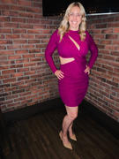 Miss Circle Reva Ruby Pink Metallic Long Sleeve Cutout Dress Review