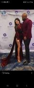 Miss Circle Zenaida Burgundy Cutout High Slit Velvet Gown Review