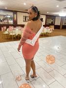 Miss Circle Zofia Salmon Pink Off Shoulder Mesh Sleeve Corset Dress Review