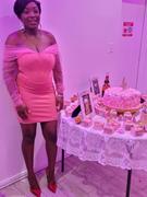 Miss Circle Zofia Salmon Pink Off Shoulder Mesh Sleeve Corset Dress Review