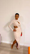 Miss Circle Payson Pink Long Sleeve Metallic Jersey Cutout Dress Review