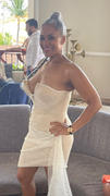 Miss Circle Lexie White Metallic Fishnet Lace Up Draping Dress Review