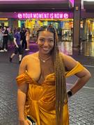 Miss Circle Dreya Gold Off Shoulder Satin Corset Dress Review