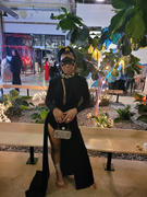 Miss Circle Zenaida Black Cutout High Slit Velvet Gown Review