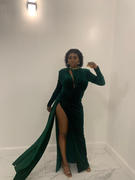 Miss Circle Zenaida Emerald Green Cutout High Slit Velvet Gown Review