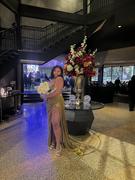 Miss Circle Priya Gold Draping Corset High Slit Velvet Gown Review
