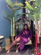 Miss Circle Payson Purple Long Sleeve Metallic Jersey Cutout Dress Review