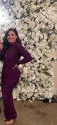 Miss Circle Payson Purple Long Sleeve Metallic Jersey Cutout Dress Review