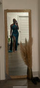 Miss Circle Rayna Teal Criss Cross High Slit Velvet Gown with Gloves Review
