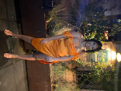 Miss Circle Wiley Orange Satin Off Shoulder Corset Dress Review