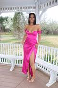 Miss Circle Zarah Fuchsia High Slit Corset Satin Dress Review
